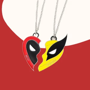 Best Friend Friendship Necklace Deadpool & Wolverine Set Pendant Gift For Friend - Picture 1 of 9