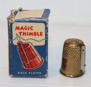 Vintage Gold-Plated MAGIC THIMBLE - Thimble, Knife & Threader All In One - Picture 1 of 11