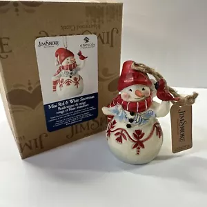 Enesco Jim Shore Heartwood Creek adorno muñeco de nieve sosteniendo cardenal 4,75” #6004315 - Imagen 1 de 7