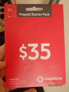 Vodafone Prepaid Starter Pack $35 SIM Card - Zdjęcie 1 z 2
