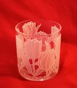 SET 4 VINTAGE MCM GEORGES BRIARD WHITE ROSE DOUBLE OLD FASHIONED WHISKY GLASSES - Picture 1 of 11