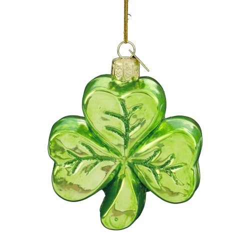 Noble Gems Green Irish Shamrock Clover Glass Christmas Tree Ornament Nb0041