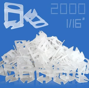 Tile Leveling System 1/16" Clips 2000pcs for Ceramic & Stone Tile Installation - Picture 1 of 7