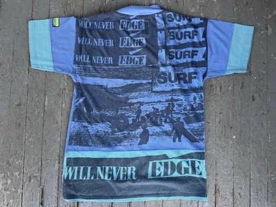 Camisa De Colección Pacific Coast Highway Para Hombres M Azul Verde Surf Océano Camiseta A Rayas Foto 1 de 4