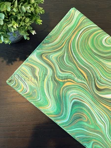 MARBLEIZED GREEN Design Print Tissue Paper Sheets Choose Size & Package Amount - Picture 1 of 4