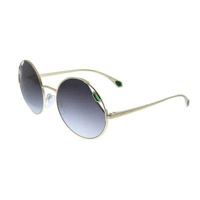 Nuevo Bvlgari BV 6159 278/8G Gafas de sol redondas de metal dorado pálido Gris Lente degradada Foto 1 de 3