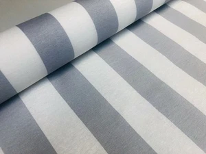 Teflón GRIS PLATEADO Impermeable Exterior Toldo Tela Rayas Material 140cm Ancho - Imagen 1 de 7
