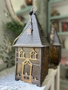 Vintage Mid Century 1960's-70 Goth Amber House Tudor Hanging Swag Lamp/Lights 2! - Picture 1 of 14