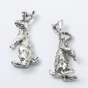 300 Pcs Tibet Silver Rabbit Charms Pendants 29x15mm - Picture 1 of 2