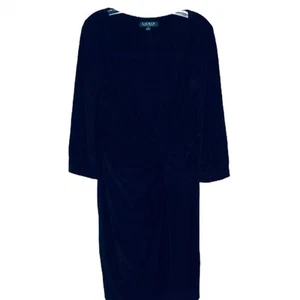 Lauren Ralph Lauren Women Dress Classic Old Money Cocktail Ruched Sheath 12 NWOT - Picture 1 of 6