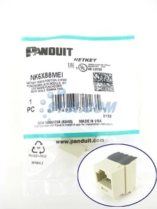 Panduit NK6X88MEI NetKey Cat6a Jack Module, Ivory ~STSI - Picture 1 of 5