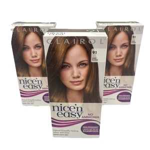 3x Clairol Nice'n Easy Demi-Permanent Hair Dye No Ammonia 91 Dark Blonde - Picture 1 of 5