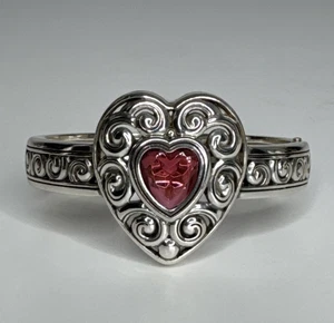 BRIGHTON Rare Love Your Heart Silver Hinged Bracelet - Picture 1 of 7
