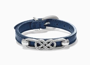 Brighton Interlok Braid Leather Bracelet French Blue Style JF011E MSRP: $62 NWT - Picture 1 of 2