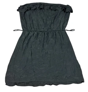 Mini Vestido Vintage Años 2000 Y2K Negro Volantes Sin Tirantes Talla XL Kiwi - Imagen 1 de 18