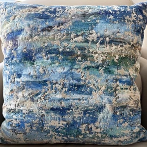 2 x Jane Churchill Skylon  20” Cushion covers in blue/copper layered velvet  - Picture 1 of 5