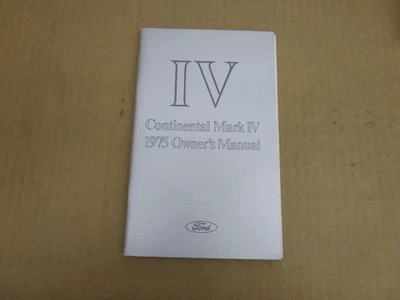 Lincoln Mark IV Continental 1975 manual del propietario guía de libro original Foto 1 de 2