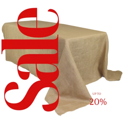 Burlap Rectangular Tablecloths | Wedding, Christmas, Holiday, Event Tablecloths - Image 1 of 2