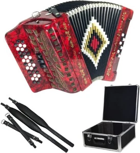 SofiaMari NSM-3412 34-Button 12 Bass Accordion FBE Red - Picture 1 of 5