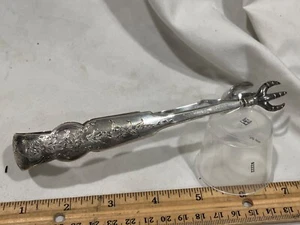 Ornate 1830s New York City Coin Silver sugar tongs Gelston & Ladd claw tip engra - Picture 1 of 6