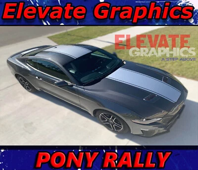 Calcomanías adhesivas gráficas capó vinilo rayas pony pony para Ford Mustang 2015-2023 Foto 1 de 4