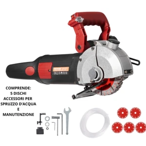 TRACCIATRICE SCANALATRICE A DISCO 8 DISCHI SCANALATORE MURO 4800W GUIDA LASER - Foto 1 di 17
