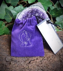 PURPLE Elven Star VELVET RUNE BAG wicca pagan Witchcraft Divination Fairy Fey - Picture 1 of 2