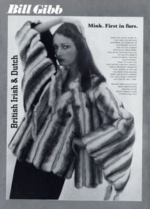 1977 Bill Gibb mink coat vintage fashion fur 1-page MAGAZINE AD - Bild 1 von 1