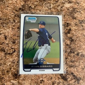 Ryan Gibbard Signed 2012 Bowman Draft Chrome Rc Auto Milwaukee Brewers