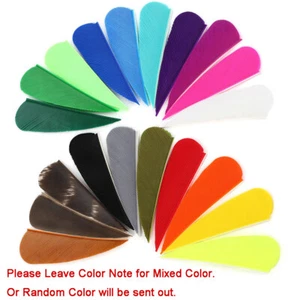 50X 2" Archery Arrow Feathers Natural Fletches Left Wing Arrow Shaft DIY Hunting - Picture 1 of 72