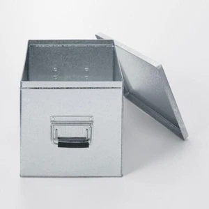 MUJI MoMA Large Galvanized Iron Box 10.2 in × 14.5 in × 9.4 in Silver Storage - Picture 1 of 7