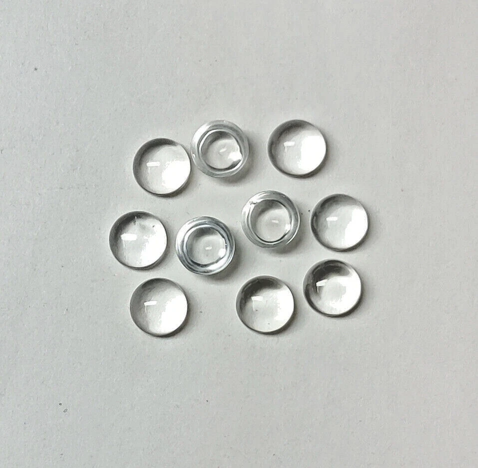 Cabujón redondo topacio blanco 5x5 mm, cabujón redondo tamaño 6x6 mm piedras preciosas sueltas Foto 1 de 1
