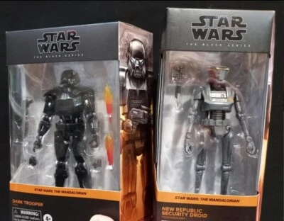 2 Figuras Star Wars The Mandalorian Dark Trooper Y New Republic Security Droid - Imagen 1 de 3