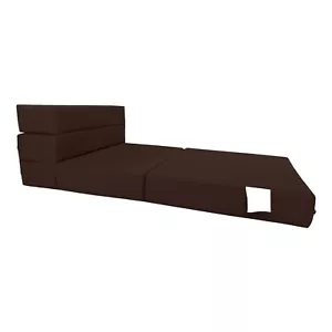 Lounger Folding Foam Mattresses, Portable Sleeper Chair Bed, 6 x 32 x 80, Brown - Picture 1 of 7