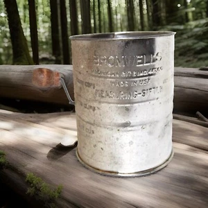 Bromwell's Metal Measuring Flour Shifter 3 Cup Crank Wood Handle Vintage Works - Picture 1 of 8