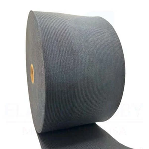 Elástico tejido negro 4" (101 mm) - Hecho en EE. UU. - Imagen 1 de 10