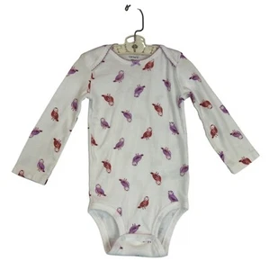 Carters Langarm Body 18M Eulenmuster 100% Baumwolle weiß rot lila - Bild 1 von 7