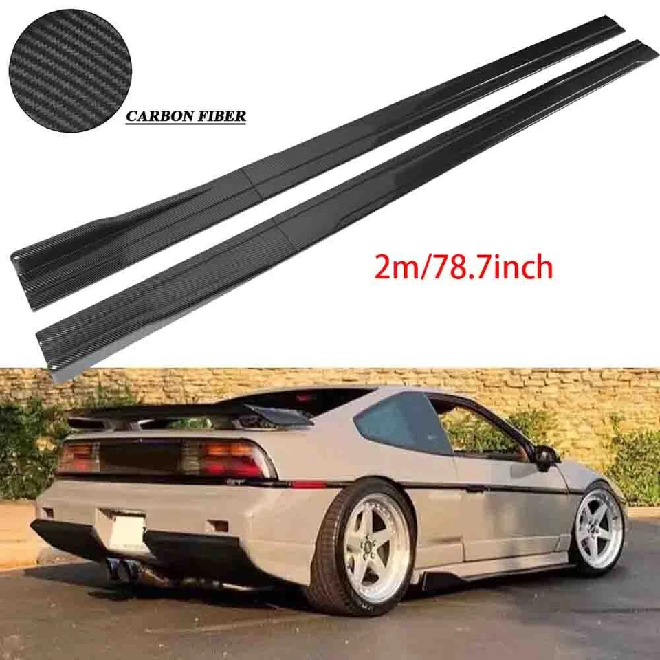 78.7"/2M Carbon Fiber Side Skirt Splitter Rocker Lip For Pontiac Fiero 1984-1988 Foto 1 de 4