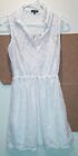 Junior&#39;s S White Lace Shirt Dress Fit &amp; Flare Short Causal Dress Be Bop  j329