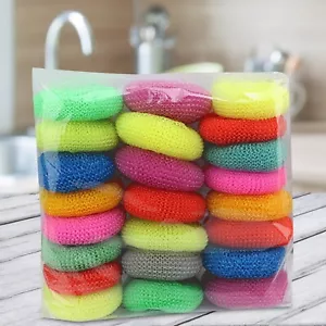 24 PCS Stainless Sponges Scrubbers Cleaning For Pot Pan Dish Wash Removing Dirty - Picture 1 of 20