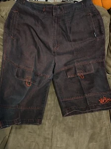 Jeans vintage Diss rosso nero pantaloncino 38 ricamato USATO VEDI FOTO - Foto 1 di 20