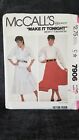 Womens flared skirt sewing pattern. McCalls. Make it Tonight. Size 16. Pre-owned