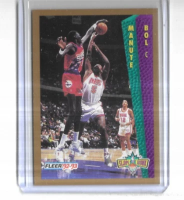 1992-93 Fleer Basketball #285 Manute Bol Philadelphia 76ers Slam Dunk - Image 1 of 2