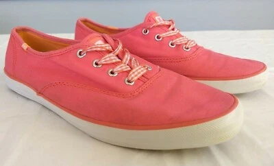 Keds Womens Size 7 Champion Canvas Oxford Sneaker Plimsolls Casual Pink Lace Up - Image 1 of 4