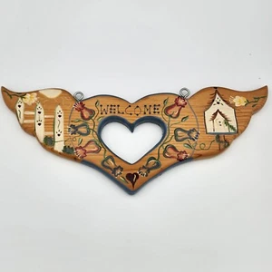 Vintage Wood Welcome Wall Decor Handmade JDI Inc Fallbrook CA Folk Art - Picture 1 of 8