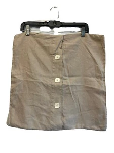 Pottery Barn Linen w/Mother of Pearl Buttons" 18" Pillow Cover Tan/Beige - Picture 1 of 15