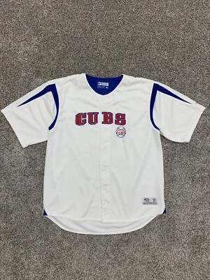 Camiseta deportiva de béisbol vintage True Fan de los Chicago Cubs con botones para hombre talla 2XL con guión MLB Foto 1 de 4