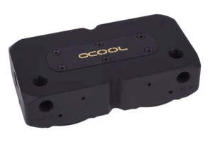 Alphacool Eisdecke D5 Dual Messing Aufsatz - Deep Black - Picture 1 of 5