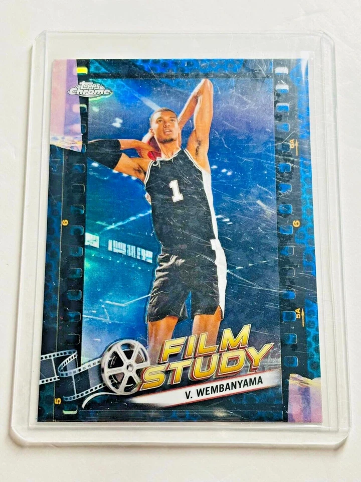 2023-24 Topps Chrome Film Study Blue #FS13 Victor Wembanyama Spurs RC ROOKIE - Image 1 of 1