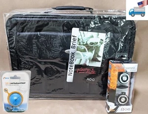 NEW 14" 15" 17" Briefcase PC Notebook Carrying Case/Shoulder strap w/ Headphones - Picture 1 of 24